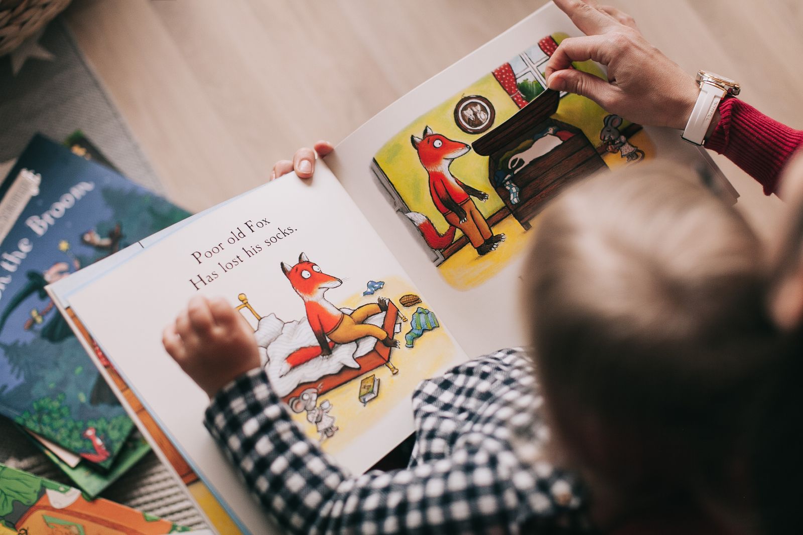 Young students learning and reading together